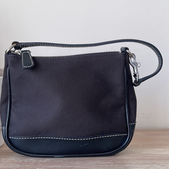 COACH VINTAGE Peach Leather / Canvas Mini Bag - Picture 7 of 12